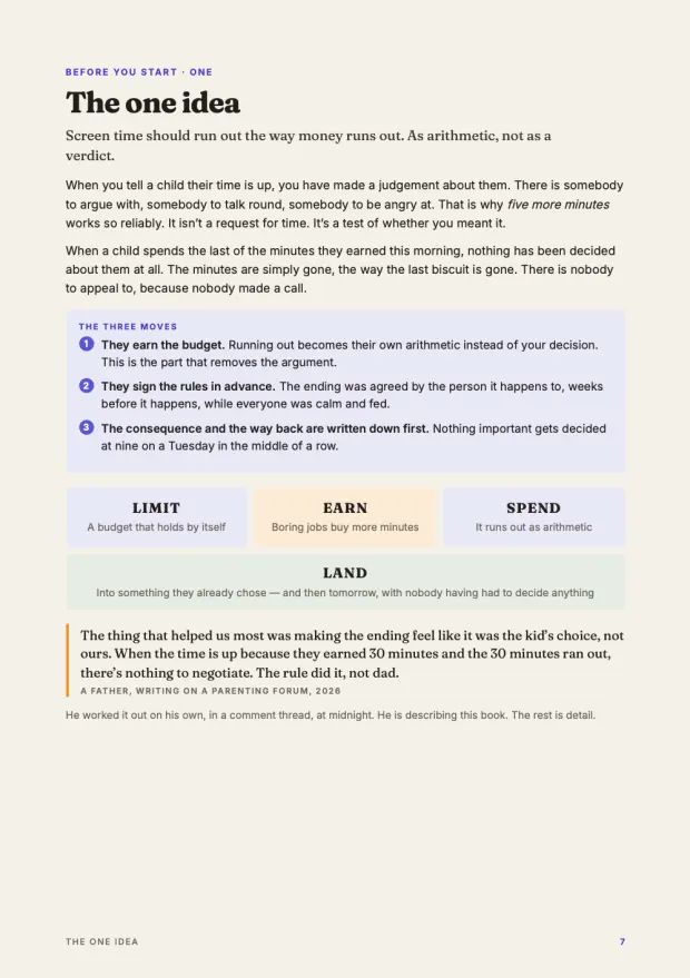 Preview of the one idea page